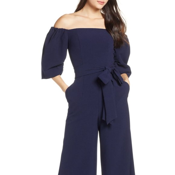 Chelsea28 Pants - Puff Sleeve off the Shoulder Jumper Size 18